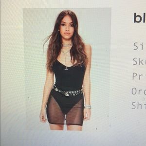 Black Mesh Mini Skirt